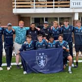 Wellington celebrate the Shropshire County Cricket League title success Picture: Wellington CC