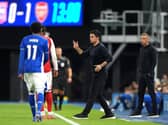 Mikel Arteta on the touchline