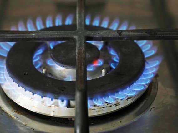 A flame generated by a gas hob