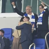 Prime Minister Andy Burnham and Prime Minister of Canada Mark Carney celebrate Everton's winner