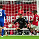 Maxim De Cuyper (left) scores the winner