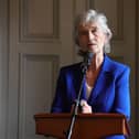 Catherine Connolly speaking at a lectern
