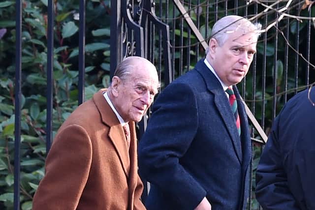 The Duke of Edinburgh with his second son the Duke of York (Joe Giddens/PA)