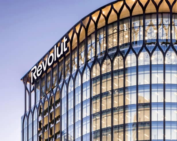 Exterior view of the Revolut office