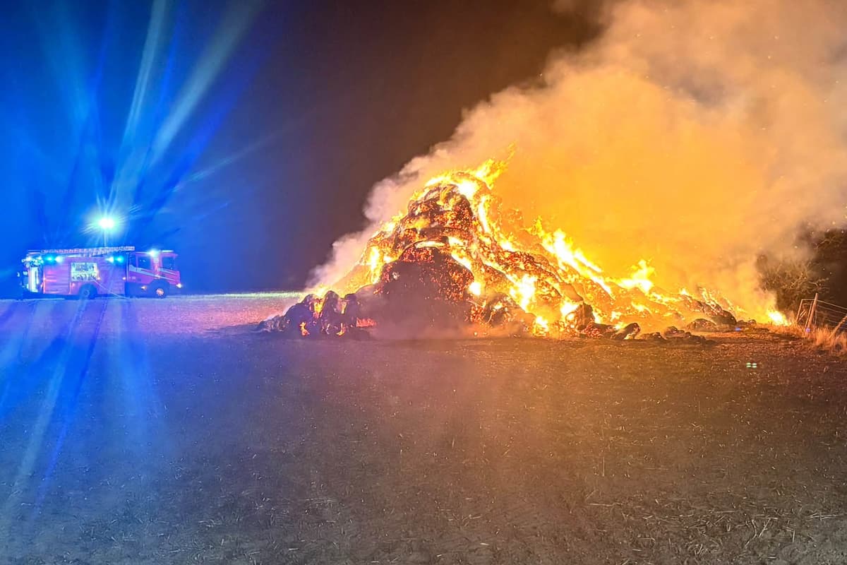 100 tonnes of hay bales caught fire in Bridgnorth - fire crews attend