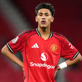 Manchester United’s JJ Gabriel during the FA Youth Cup semi-final against Crystal Palace in April