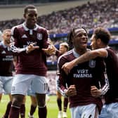 Johan Manzambi celebrates the opening goal