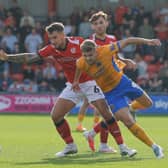 George Lloyd of Shrewsbury Town and Luke Offord of Crewe Alexandra