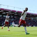 Liverpool’s Alexander Isak celebrates