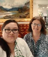 Community, Culture and Digital Officers Rebecca Jones and Deborah Price at the Radnorshire Museum in Llandrindod Wells