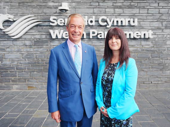 Reform UK leader Nigel Farage with Helen Jenner