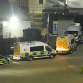 A number of police vehicles