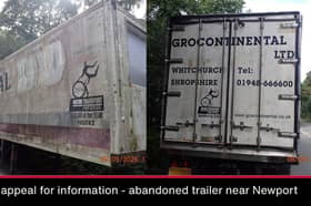 Telford & Wrekin Council has appealed for information after the trailer was abandoned near Newport.