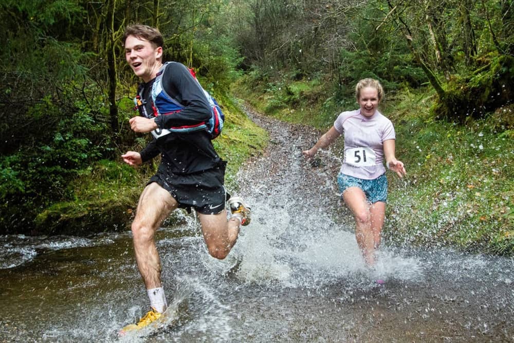 Runners making a splash in a previous Ron Skilton Memorial Half Marathon.