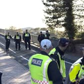 Police at Haslar Marina in Gosport, Hampshire