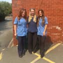 Left to right Elin, Rhian and Amy are ready to take on their big cycling challenge