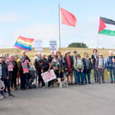 Peace campaigners stand in unity with displaced people worldwide in a vigil, for the All Wales International Day of Peace. 