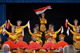 Thomas Adams School in Wem, Sixth Form Centre. Indonesian students (from Jakarta), have been staying with families in Wem, and as a thank you and goodbye, they were treated to a dance performance from the students.