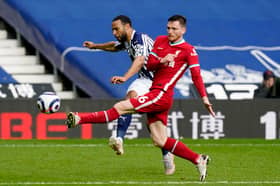 Former Liverpool star Andy Robertson up against Albion's Matty Phillips in a 2021 Premier League clash behind closed doors at The Hawthorns.