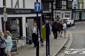 A photomontage submitted with the application showing how the defibrillator on King Street in Ludlow.