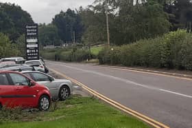 Double yellow lines are now in place outside Overton Service Station