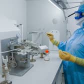 Research worker in a lab