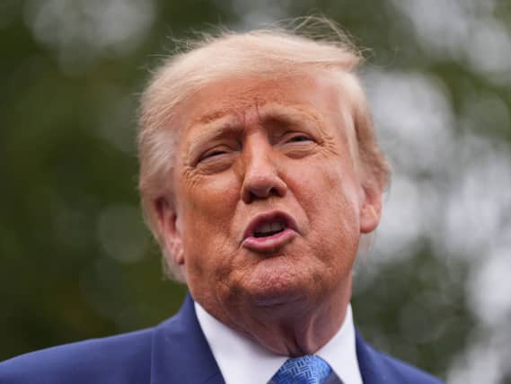 A close-up of Donald Trump