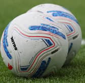 Stock image of footballs