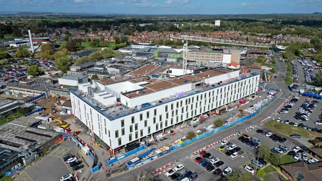 Royal Shrewsbury Hospital where a major construction project is continuing