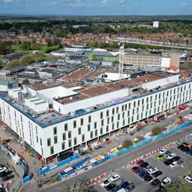 Royal Shrewsbury Hospital where a major construction project is continuing.