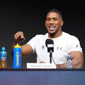 Anthony Joshua at a press conference