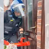 Officers carried out the searches at a property on Weyman Road and Chestnut Road on Thursday