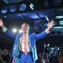 Reform UK leader Nigel Farage speaking at the Reform UK First 100 Days rally in Doncaster, South Yorkshire