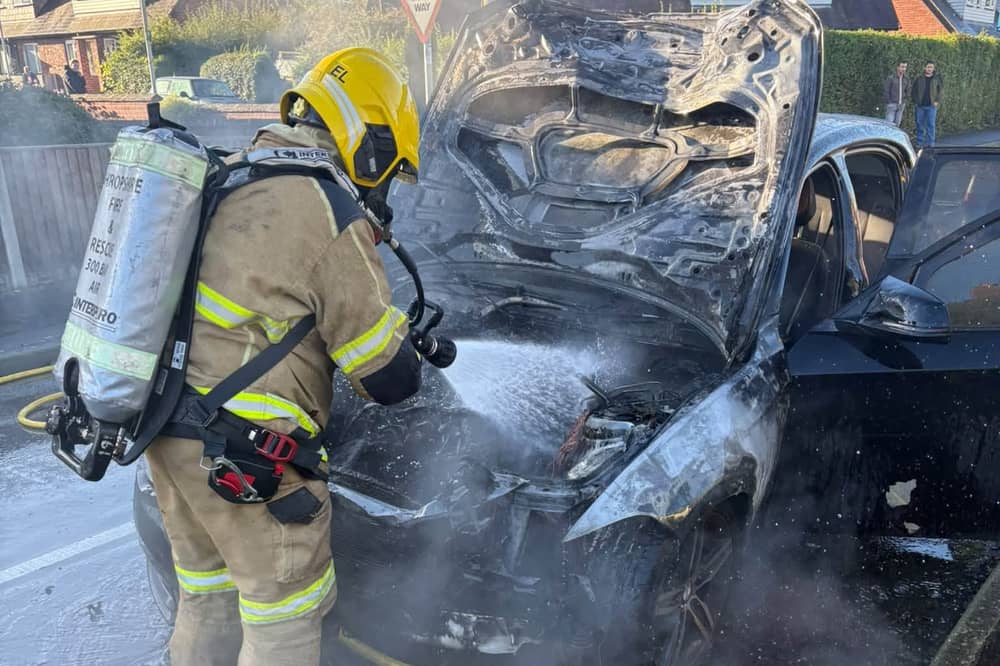 Firefighters were called to the incident in Ellesmere shortly before 9am.