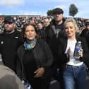 Sinn Féin president Mary Lou McDonald and Northern Ireland First Minister Michelle O’Neill attend a community event in support of the Garvaghy Road residents in the Drumcree parade dispute