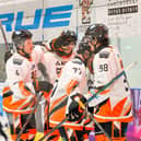 Telford Tigers celebrate after Tate Shudra makes it 4-4 against Romford Raiders on Saturday night