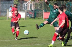 Ricky Lynes scores for Talgarth Town Pictures: Stuart Townsend