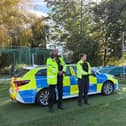 A police cordon around woodland close to the cricket club in Elmley Castle, Worcestershire