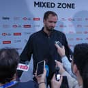 Daniil Medvedev speaks to the media