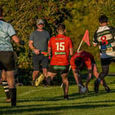 Ludlow’s Jack Davies touches down for a try against Stow Picture: Trevor Patchett
