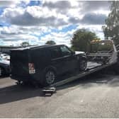 The Land Rover Discovery seized by local police in Whitchurch on Tuesday (October 6)