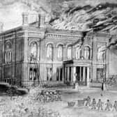 An artist’s impression of the devastating fire which ripped through the Anstice Memorial Institute. 