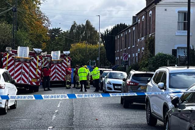 Shropshire Fire Service at scene of London Road crash