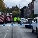 Shropshire Fire Service at scene of London Road crash