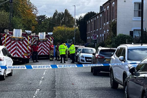 Shropshire Fire Service at scene of London Road crash