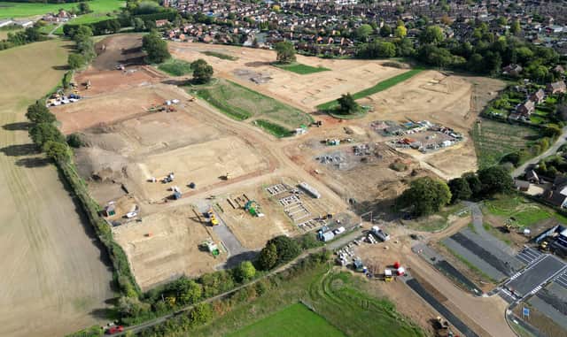Construction taking place at the Tasley Garden Village on the outskirts of Bridgnorth.