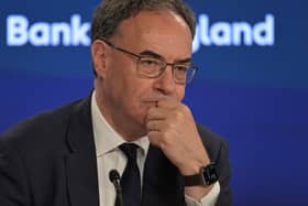 Andrew Bailey, with one hand resting on his chin