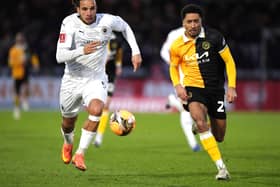 Chris Bush, left, in action for Boreham Wood