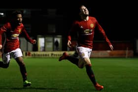 Aidan Barlow, right, pictured playing for Manchester United