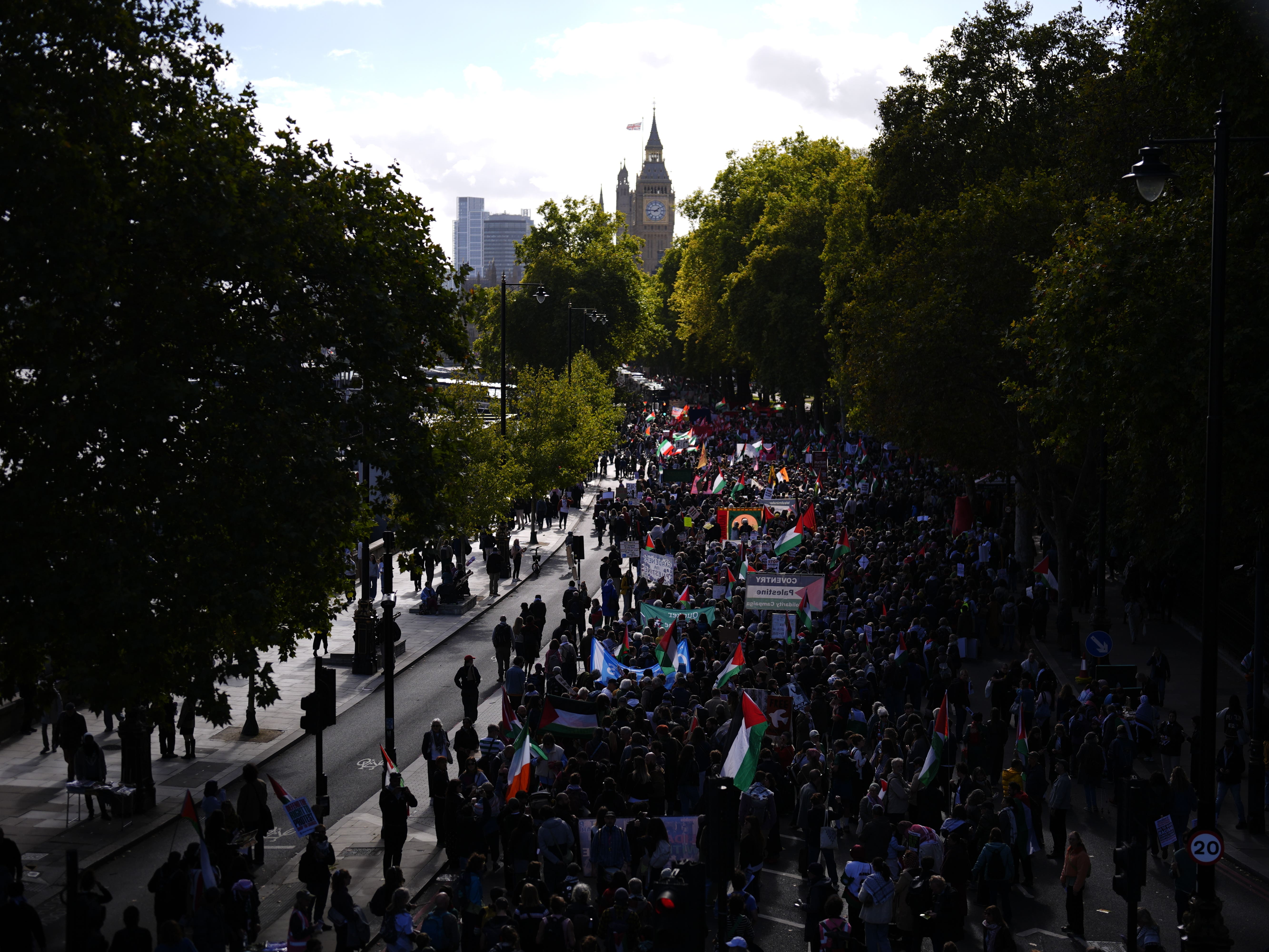 Palestinian Farming Thousands of pro-Palestine protesters begin march through London